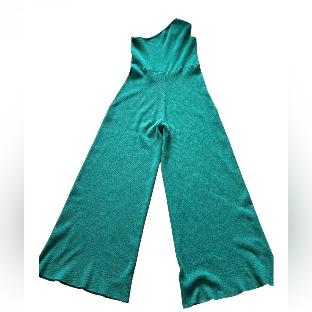 Free People FP Beach Waverly  Wide Leg Jumpsuit Green Large - Picture 3 of 3